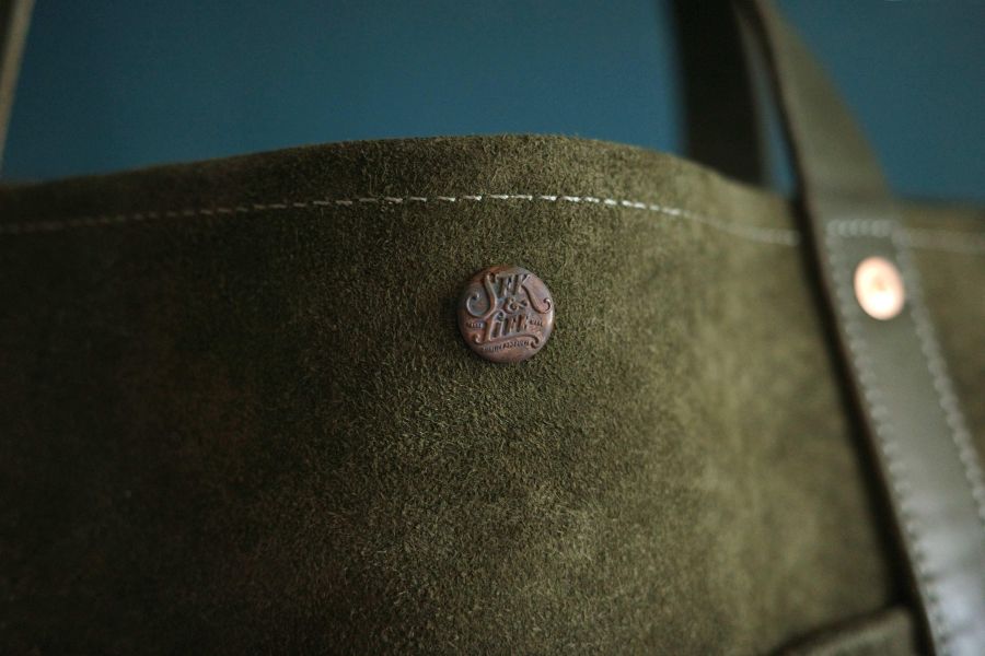 S.F.K. Type R Tote Bag in Suede Leather/Vintage green 麂皮托特包,大容量 真皮 TOTE BAG,