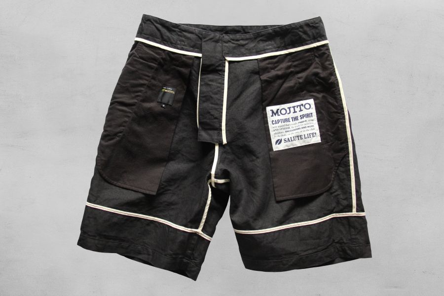 MOJITO/GULF STREAM SHORTS(BLK) MOJITO,日本 品牌,海明威,Mr old,老派人生,男 短褲 透氣,亞麻 短褲,