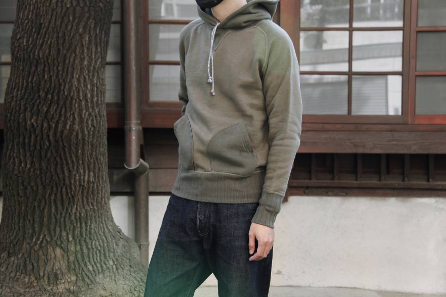 Two Moon - No.10178 Double V Freedom Sleeve Parka (Olive x Dark Olive) 帽t,sweater,印第安,Two Moon,日本製,台灣限定,Loop Wheel,運動