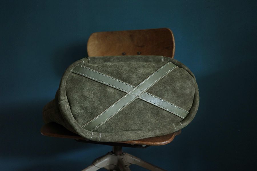 S.F.K. Type R Tote Bag in Suede Leather/Vintage green 麂皮托特包,大容量 真皮 TOTE BAG,