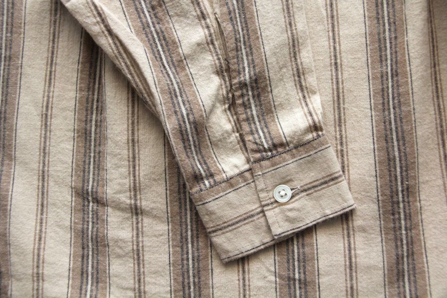 Barns Outfitters - Cotton Linen Stripe L/S Shirt (Beige) Barns Outfitters,男生秋冬長袖襯衫,條紋襯衫,