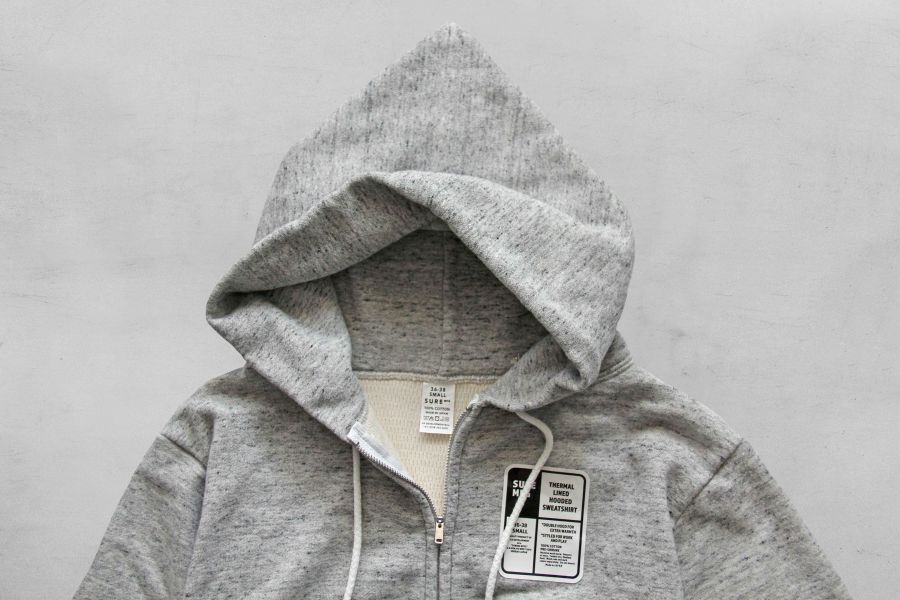 XX DEVELOPMENT-SURE'S ZIP CORN HOODY (GRAY) XX DEVELOPMENT,Made in Japan,名古屋獨立服裝廠,復刻,連帽外套穿搭,HOODY,Dead Stock,70年代,保暖外套