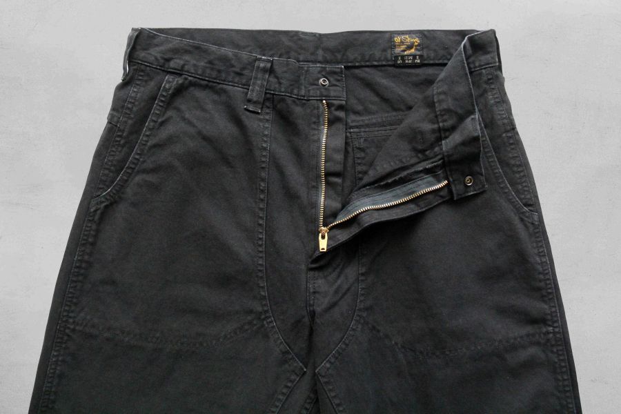 orSlow - Double Knee Canvas Work Trousers orSlow,Double Knee,男 黑色 帆布工作褲 搭配,復古vintage風格,