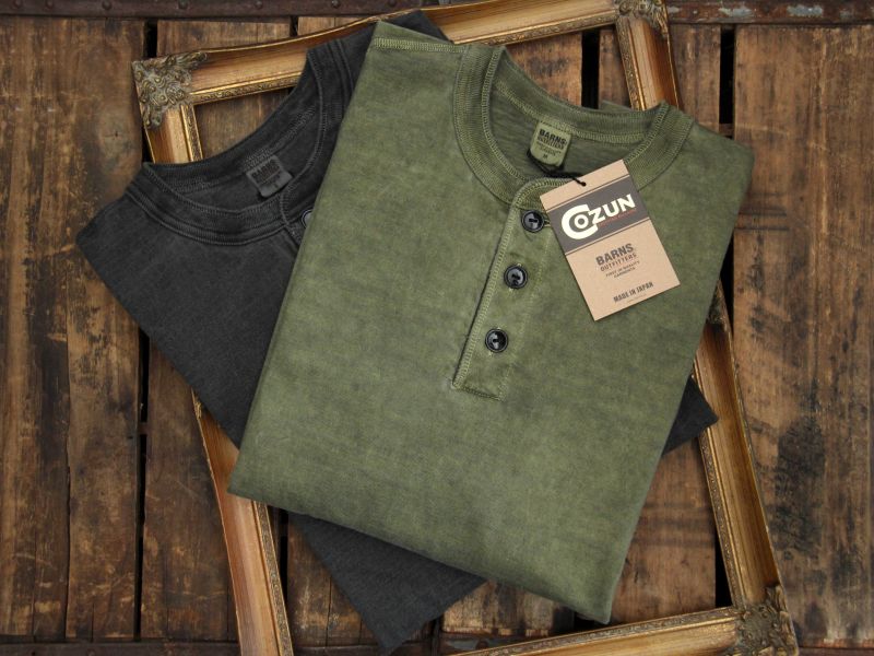 Barns Outfitters - Cozun LS Henley-T Pigment Dye (Black) 