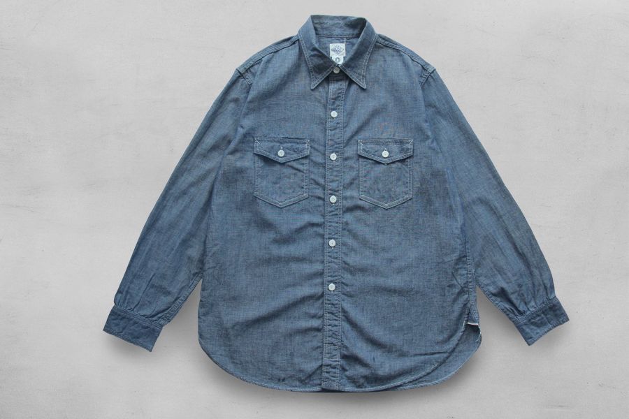 Post O`Alls -NAVY CUT 2 Post O`Alls,Chambray, 工作襯衫,日本製,工裝,