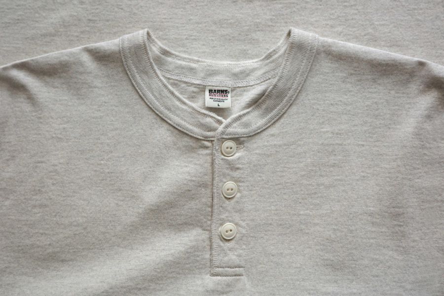 Barns Outfitters - Cozun LS Henley-T Pigment Dye (Natural) Barns Outfitters 秋冬長袖,洗舊感長t,男 經典 亨利領 長t,台南 復古美式 男裝店,