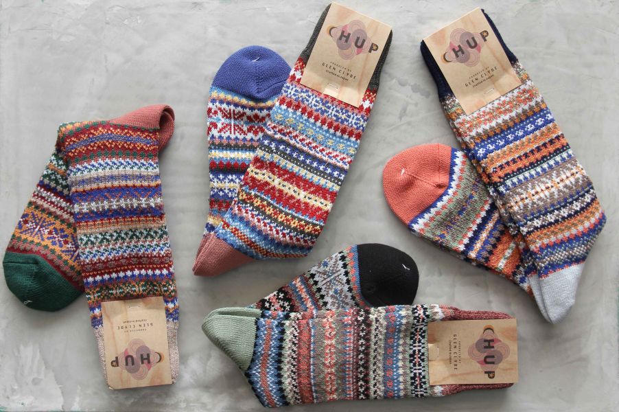 CHUP SOCKS - 長襪 CANDLE NIGHT 日本製,職人,手工,民族風,印第安圖騰,登山,outdoor,HYGGE