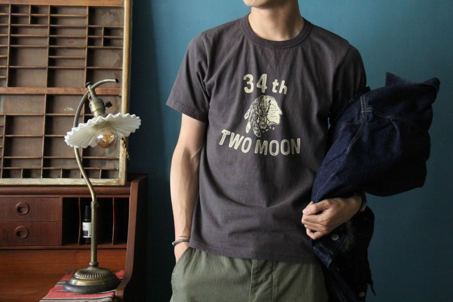 Two Moon/34th T-shirt/鐵灰 Two Moon,日本品牌,天竺棉,