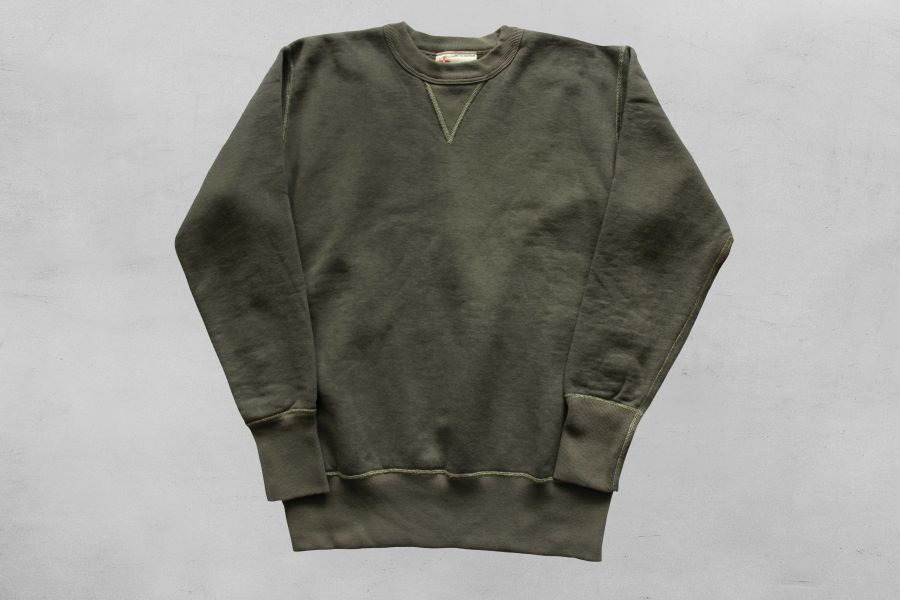 Two Moon - No.92022 Sweatshirt/ Dark Olive Two Moon 日牌,衛衣 穿搭,日本製,植絨,Loop Wheel,圓筒衣身,