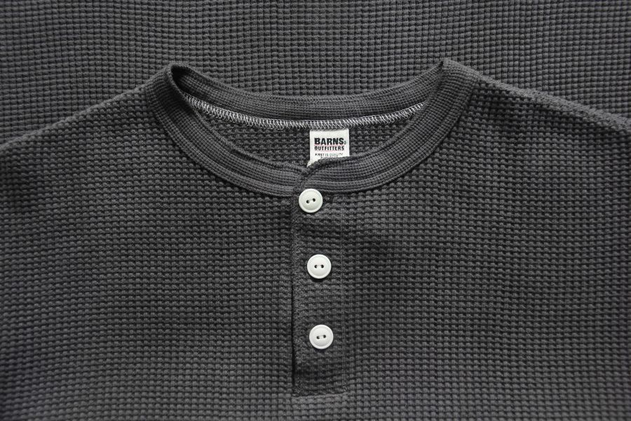 Barns Outfitters-Waffle Henley/Black Barns Outfitters,Waffle,亨利領,華夫格