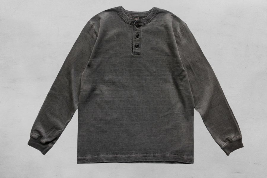 Barns Outfitters - Cozun LS Henley-T Pigment Dye (Black) 