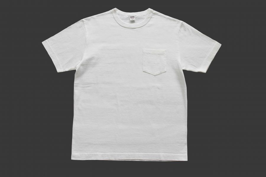 Barns Outfitters -Tsuri-Ami Pocket Crew Neck Tee/White Barns Outfitters,美式復古休閒之專門品牌,經典Tsuri-Ami Tee,Made in Japan,圓筒衣身結構,和歌山古董吊編機織造