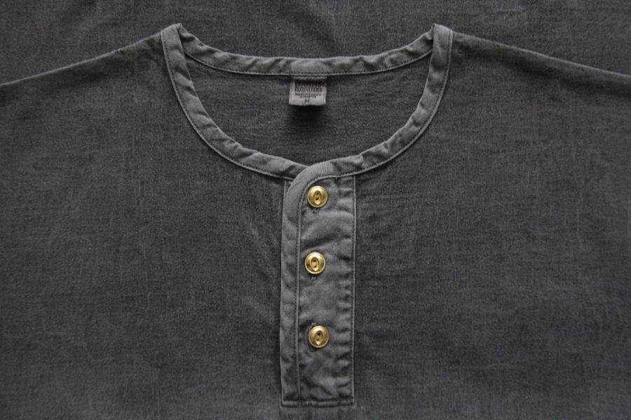 Barns Outfitters - Pigment Dyed “BIGCOZUN” WIDE HENRY TEE (BLK) Barns Outfitters,亨利領