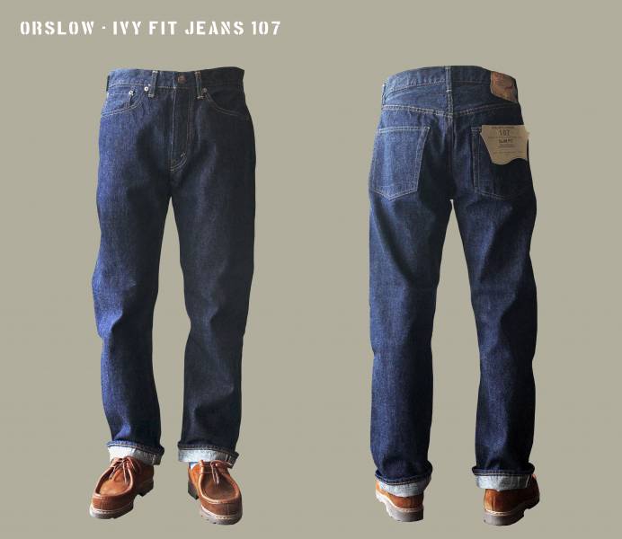 orSlow - IVY FIT JEANS 107 orSlow, orSlow 107,小直筒,鉚釘舊化,one wash,丹寧,隱藏後袋花,牛仔,日本製,台南,選物店,老派