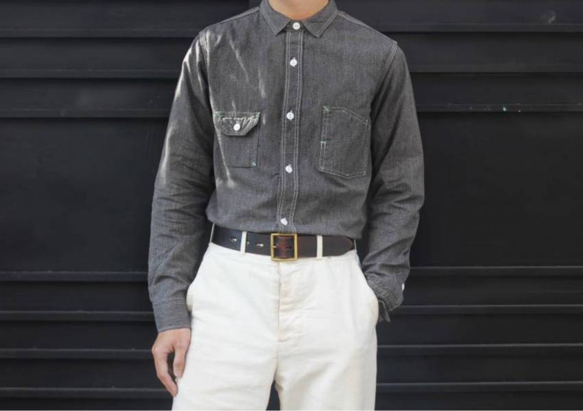 TCB-Cat Light Shirt Jeans,shirts,復古,男生襯衫,工作襯衫,TCB,日本製,貓眼扣,1930'S,三角補強