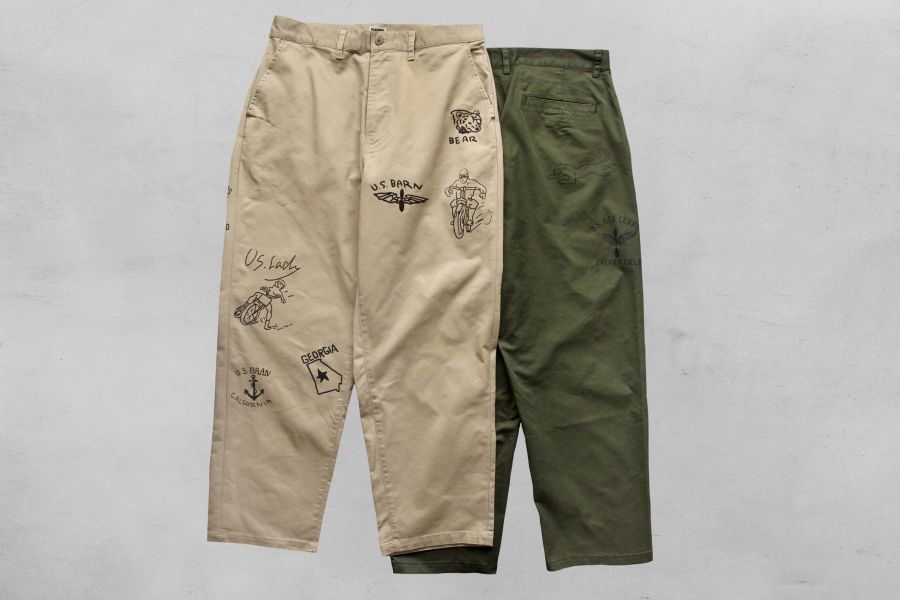 Barns Outfitters - Authentic T/C Chino Print Pants Barns Outfitters ,男 軍褲 推薦,男 卡其褲 穿搭,塗鴉 卡其褲,