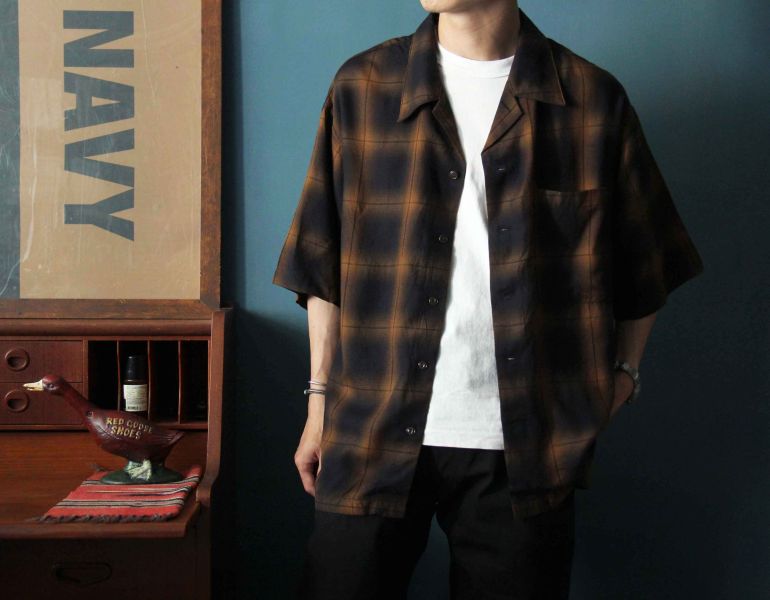 Barns Outfitters - Ombre Check S/S Shirt 日本 Barns Outfitters,男 格紋 短袖襯衫,