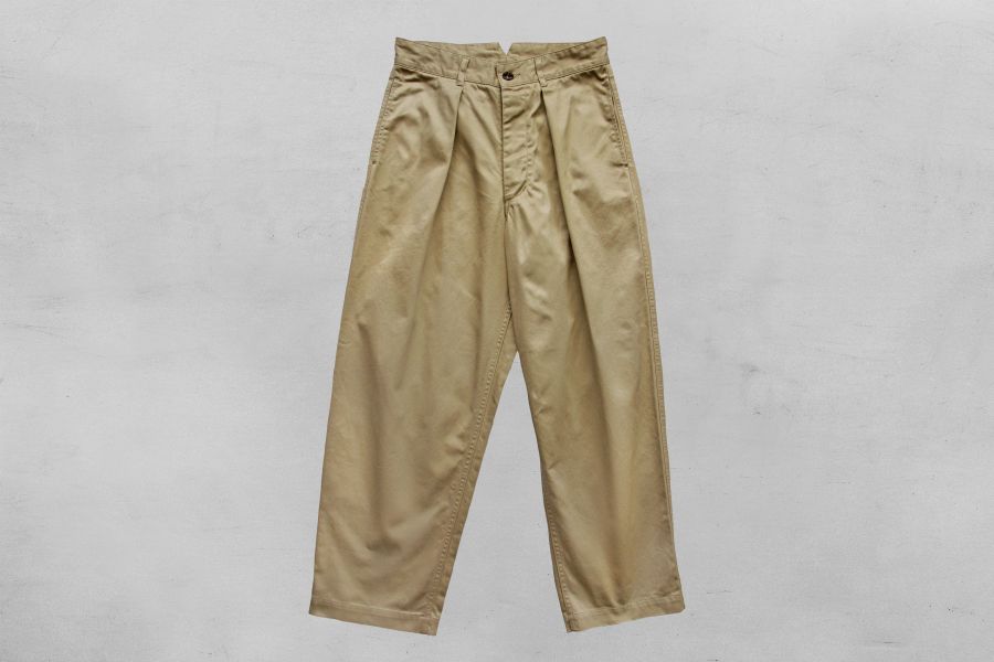 Ordinary Fits - Tuck Wide Pants Ordinary Fits,老派,寬 卡其褲,錐形褲,