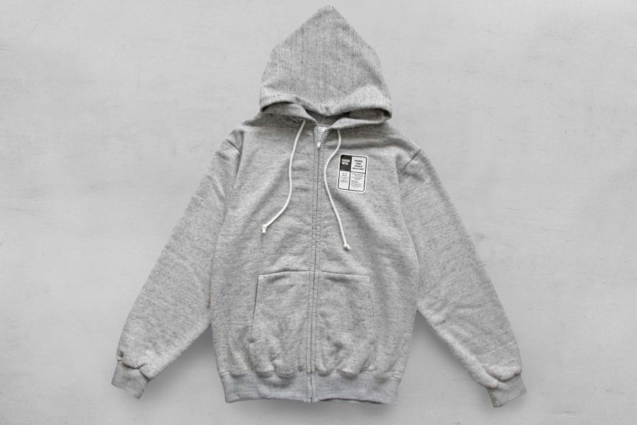 XX DEVELOPMENT-SURE'S ZIP CORN HOODY (GRAY) XX DEVELOPMENT,Made in Japan,名古屋獨立服裝廠,復刻,連帽外套穿搭,HOODY,Dead Stock,70年代,保暖外套