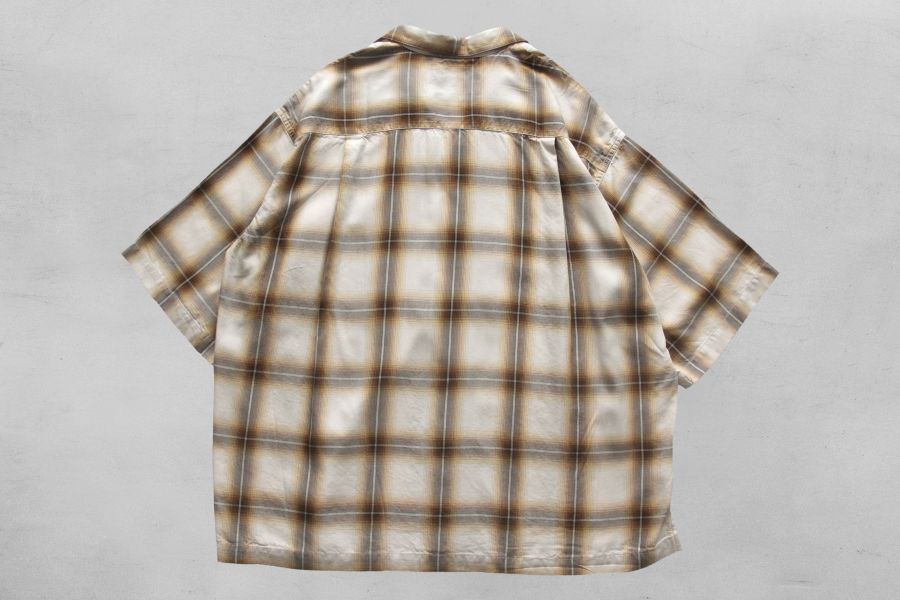 Barns Outfitters - Ombre Check S/S Shirt (BEI) 日本 Barns Outfitters,男 格紋 短袖襯衫,
