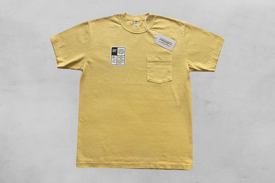 SURE'S POCKET TEE (Mello Yello) 男生夏天短t,日本製吸汗耐穿短t,名古屋,白t,圓筒衣身,不易變形短t,丹寧,Pigment Dye染,