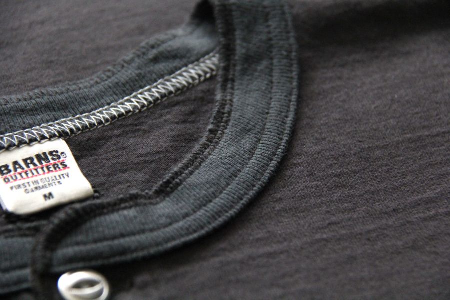 Barns Outfitters - Cozun LS Henley-T (Black BSP) Barns Outfitters 秋冬長袖,洗舊感長t,男 經典 亨利領 長t,台南 復古美式 男裝店,
