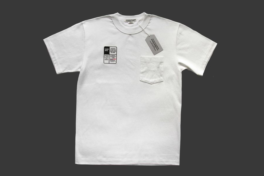 SURE'S POCKET TEE  (Raw White) SURE MAG,白t,日本製,名古屋,圓筒衣身,不易變形短t,丹寧,Pigment Dye染,