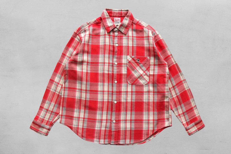 Barns Outfitters - BIGMAC Flannel Shirt/Red Barns Outfitters,男生短袖襯衫推薦,男生軍裝搭配,