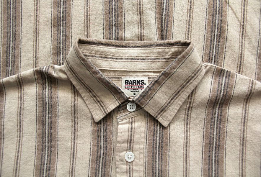Barns Outfitters - Cotton Linen Stripe L/S Shirt (Beige) Barns Outfitters,男生秋冬長袖襯衫,條紋襯衫,
