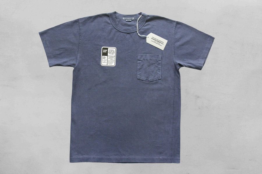SURE'S POCKET TEE (Nasvy Magic) 男生夏天短t,日本製吸汗耐穿短t,名古屋,獨立服裝廠,白t,圓筒衣身,不易變形短t,丹寧,Pigment Dye染,