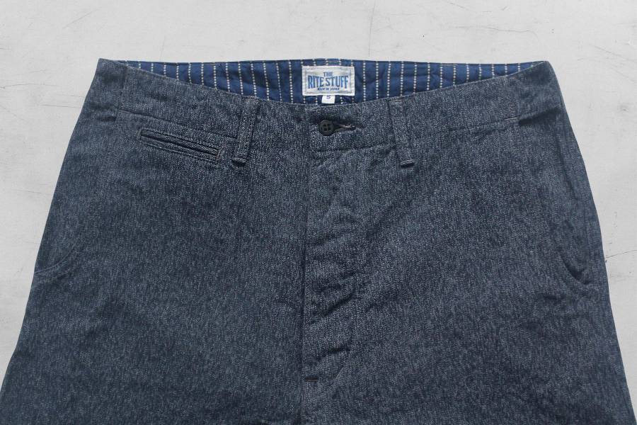 The Rite Stuff-Daybreak Salt & Pepper Work Pants/Navy The Rite Stuff,胡椒鹽布,John Lofgren,日製,工作褲款,10 oz,1930年代風格,Heddels,專欄編輯