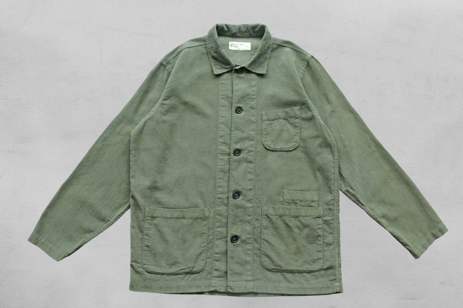 Universal Works - Bakers Overshirt (鼠尾草綠) 復古,英國品牌,英格蘭,燈芯絨,Universal Works,秋冬穿搭,工作襯衫