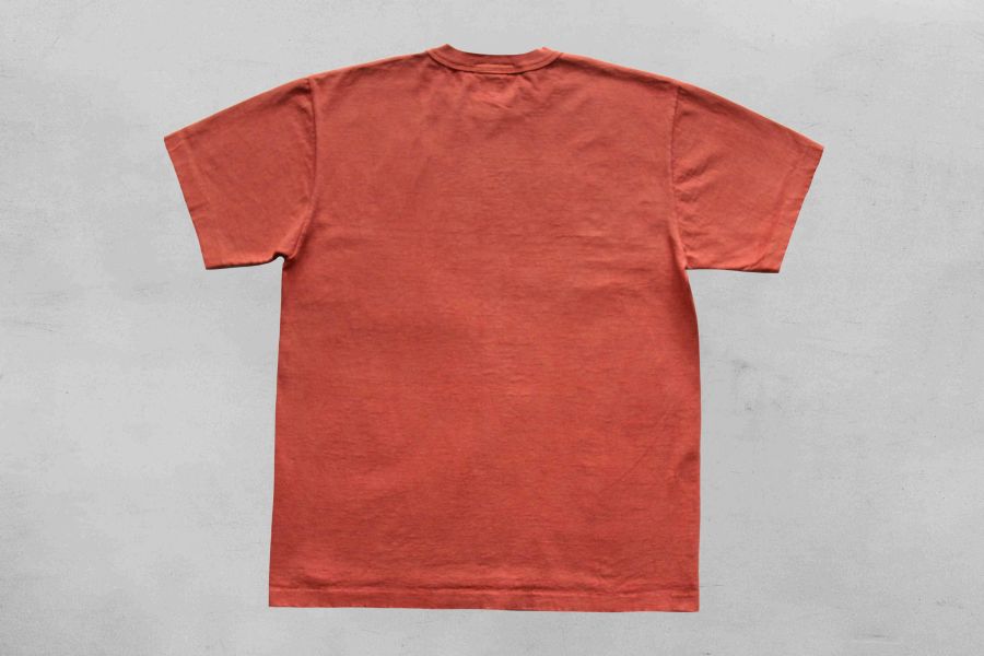 SURE'S Soul on T-Shirt /Red 日本製,名古屋獨立服裝廠,白t,圓筒衣身,不易變形短t,丹寧,Pigment Dye染,