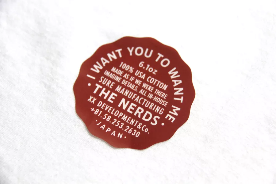 The "NERDS" Tee / White XX DEVELOPMENT,SURE TEE,xxdevelopment友の会,sure mfg,復刻牛仔褲,