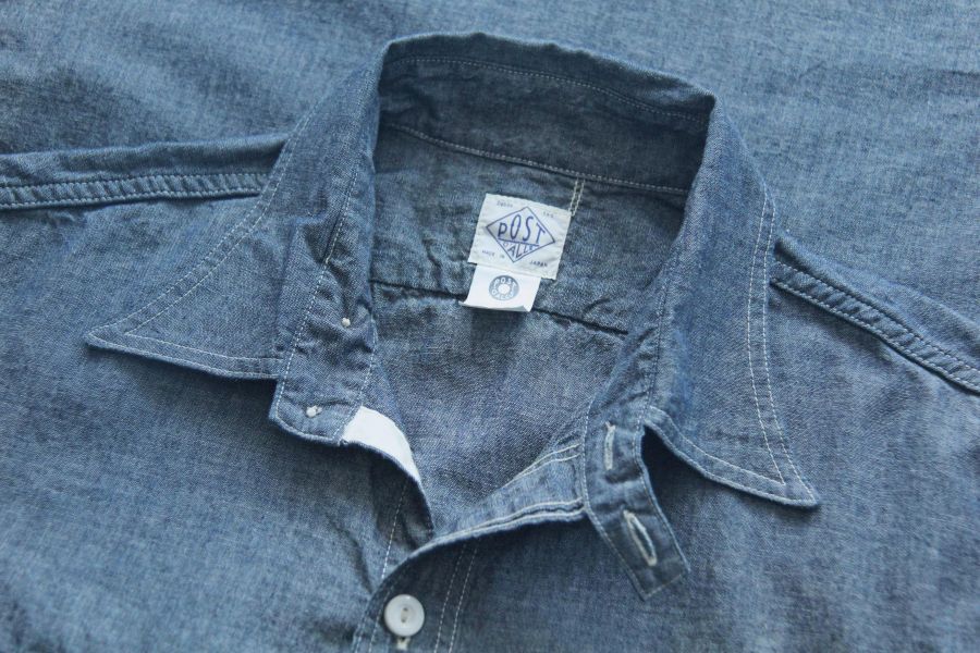 Post O`Alls -NAVY CUT 2 Post O`Alls,Chambray, 工作襯衫,日本製,工裝,