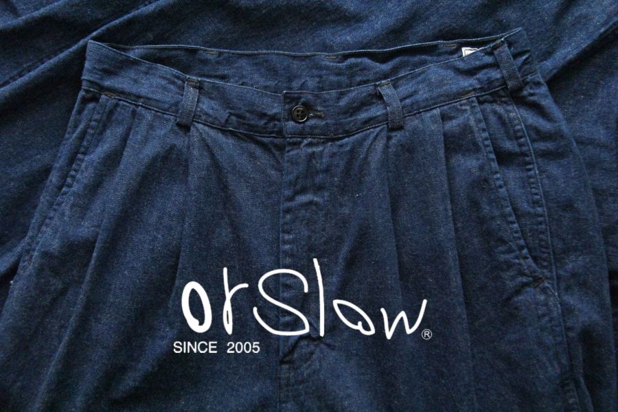 orSlow/Two Tuck Denim Wide Trouser orslow