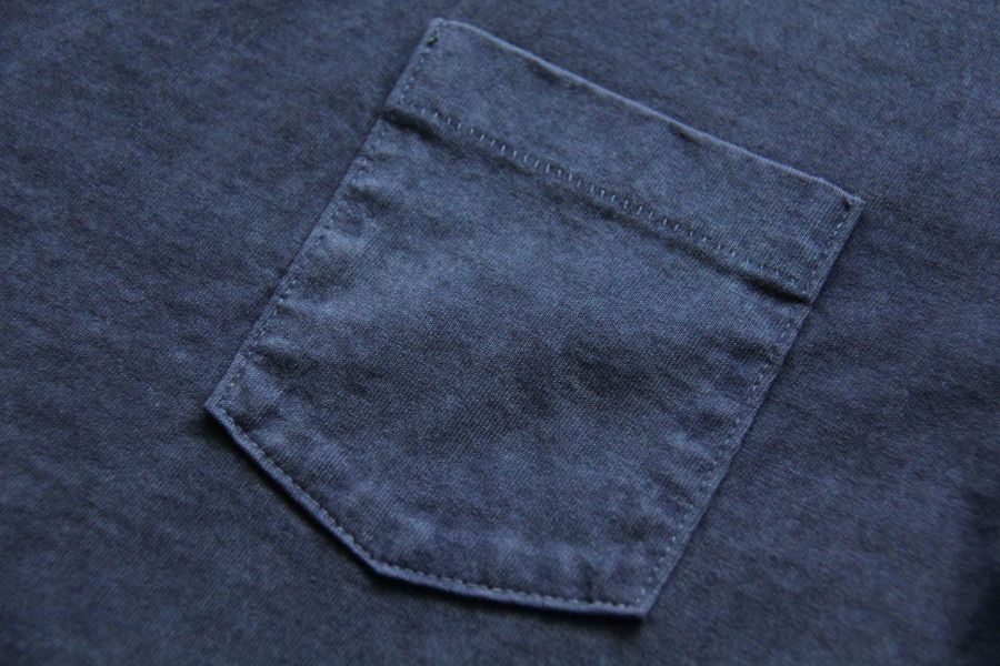 SURE'S POCKET TEE (Nasvy Blue) 男生夏天短t,日本製吸汗耐穿短t,名古屋,獨立服裝廠,白t,圓筒衣身,不易變形短t,丹寧,Pigment Dye染,