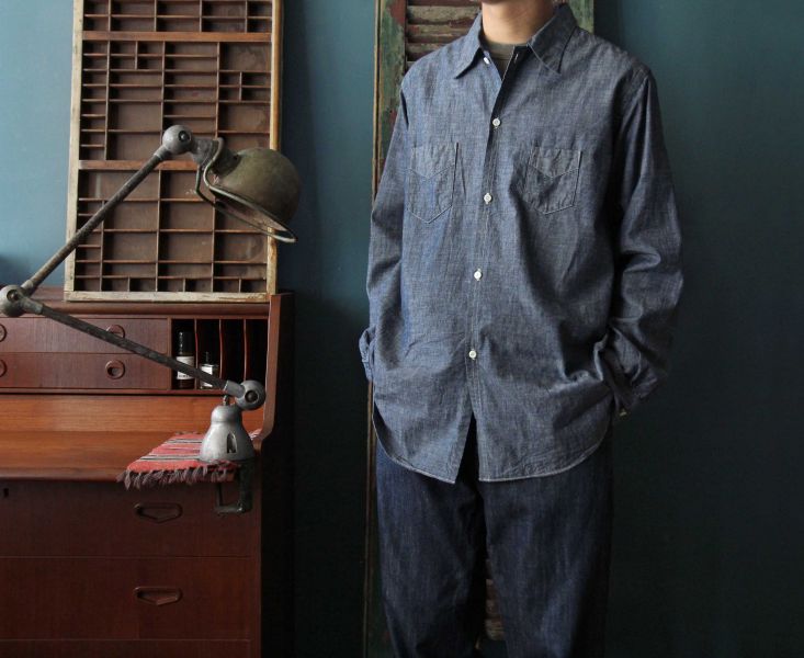 Post O`Alls -NEUTRA 3 Post O`Alls,Chambray, 工作襯衫,日本製,工裝,