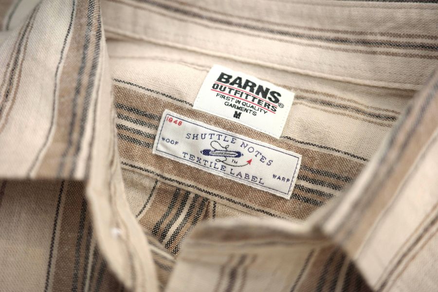 Barns Outfitters - Cotton Linen Stripe L/S Shirt (Beige) Barns Outfitters,男生秋冬長袖襯衫,條紋襯衫,