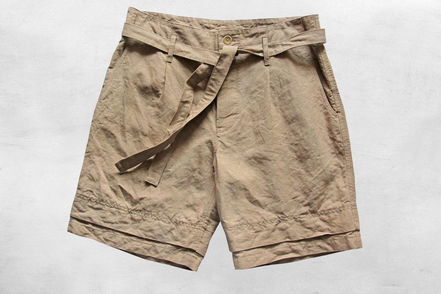 MOJITO/GULF STREAM SHORTS(BEI) MOJITO,日本 品牌,海明威,Mr old,老派人生,男 短褲 透氣,亞麻 短褲,