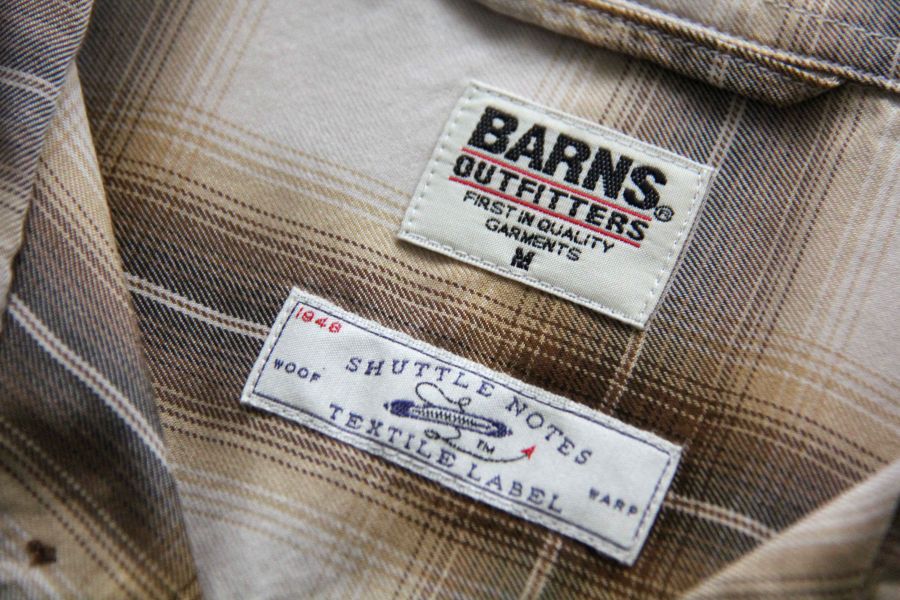 Barns Outfitters - Ombre Check S/S Shirt (BEI) 日本 Barns Outfitters,男 格紋 短袖襯衫,