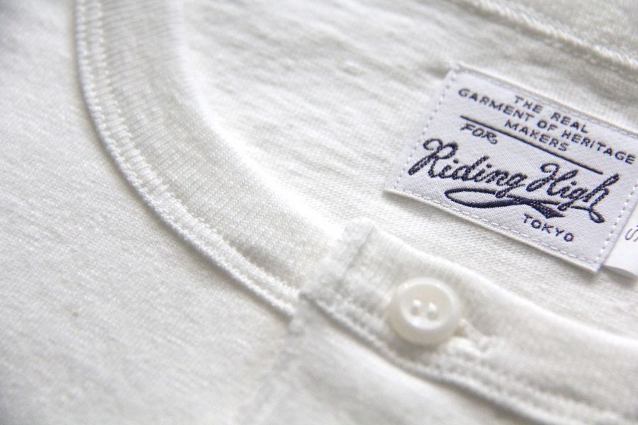 Riding High - LoopWheel Henley Shirts/白 Riding High,Henley,亨利領,LOOPWHEEL製作,短t