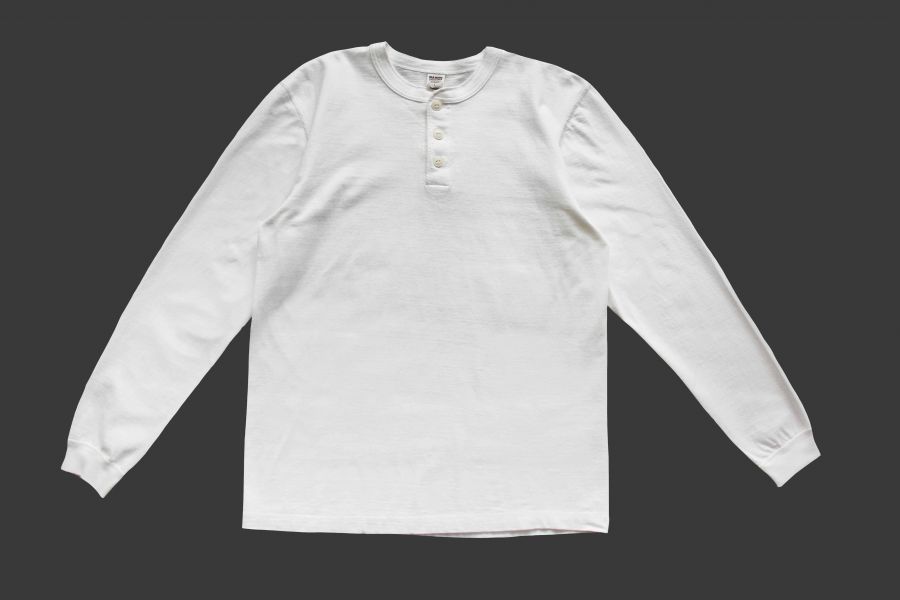 Barns Outfitters - COZUN LS HENLEY-T(WHITE) Henley shirt,亨利領