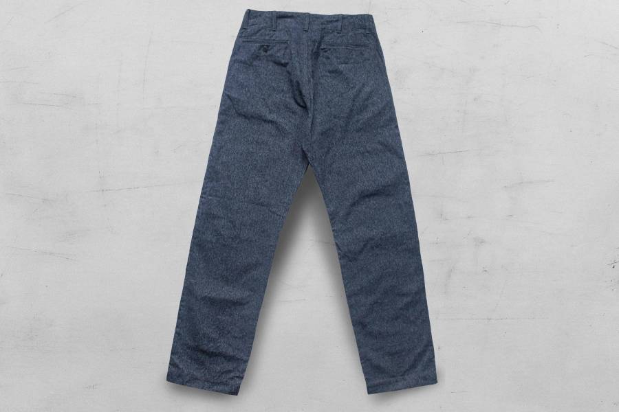 The Rite Stuff-Daybreak Salt & Pepper Work Pants/Navy The Rite Stuff,胡椒鹽布,John Lofgren,日製,工作褲款,10 oz,1930年代風格,Heddels,專欄編輯