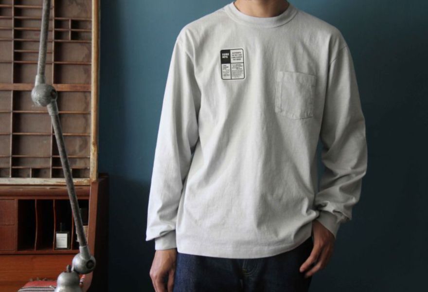 SURE'S LONG SLEEVE T-SHIRT (Light Gray) 男 秋冬穿搭,XX DEVELOPMENT,日本製,名古屋獨立服裝廠,Pigment Dye 染色,薄長袖,