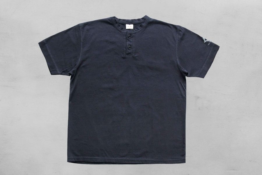 Two Moon - Henley Neck Tee (Navy) Two Moon,亨利領