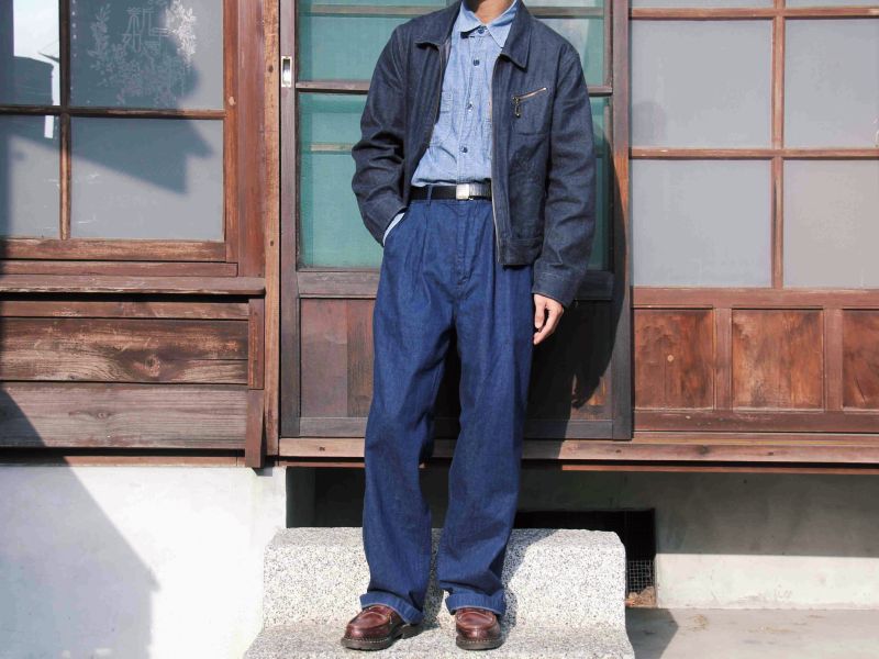 orSlow/Two Tuck Denim Wide Trouser orslow