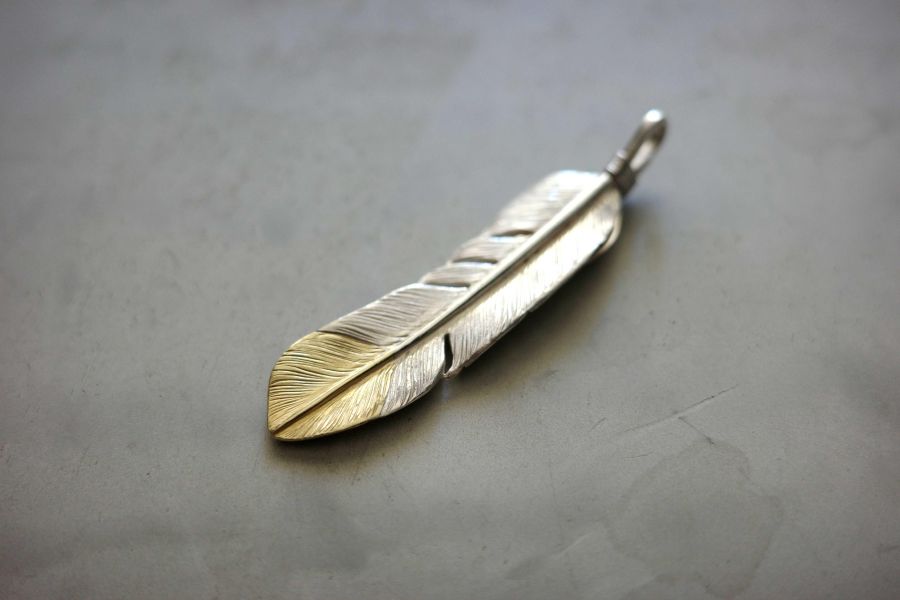 KinG Smith -上銀先金大羽/右向/現貨 風切右向大羽,King smith,handmade,手作,i銀羽,風切羽,銀菊,先金,點金,綠松石,可訂製,印地安銀飾,台南,老派,mr old