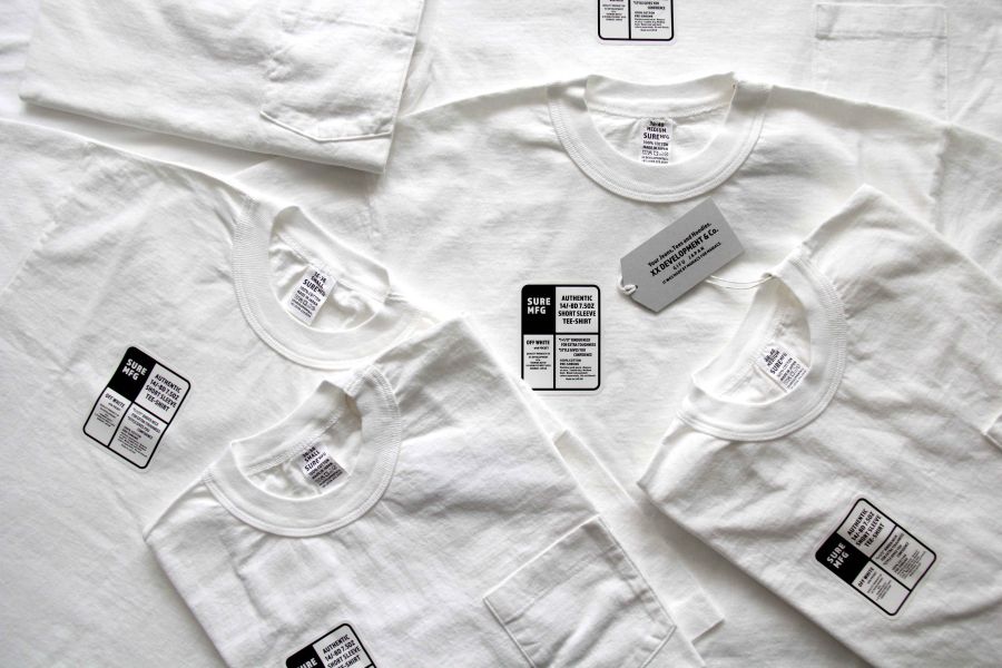 The SURE TEE/RAW(短袖、長袖) XX DEVELOPMENT,白T,短T,口袋T,經典白t 推薦,男生白T穿搭,