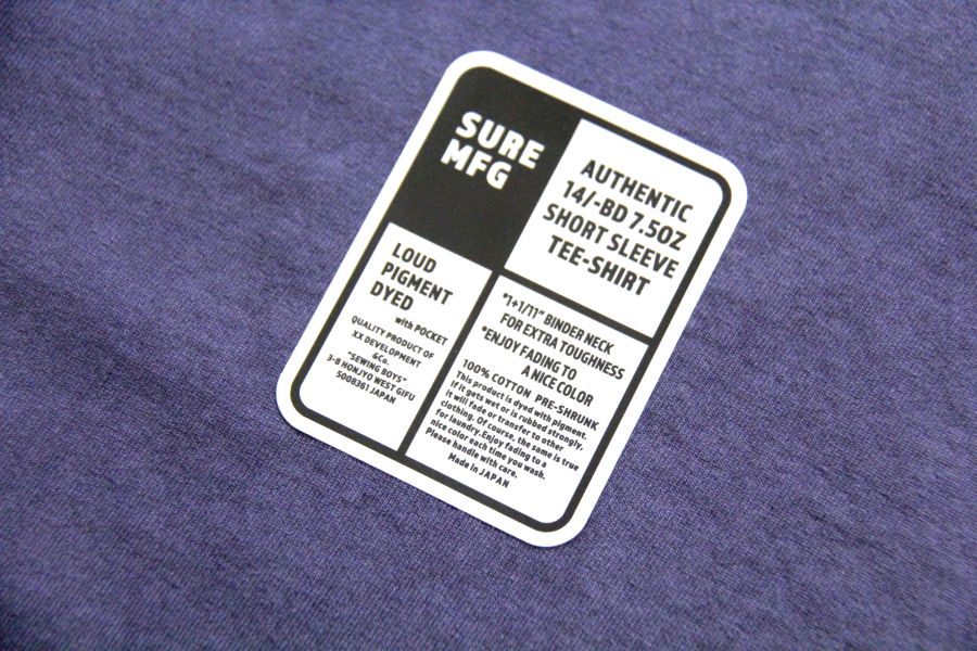 SURE'S POCKET TEE (LINDA) 男生夏天短t,日本製吸汗耐穿短t,名古屋,白t,圓筒衣身,不易變形短t,丹寧,Pigment Dye染,